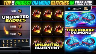 TOP 5 BIGGEST DIAMOND GLITCHES IN FREE FIRE😱🔥 | MOST DANGEROUS GLITCHES IN FREE FIRE HISTORY⚡⚡