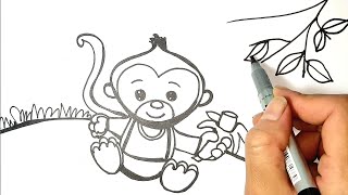 Cách vẽ Con Khỉ - Dạy Vẽ em 2023  Desenho de macaco, Tutoriais de desenho,  Desenho sapo