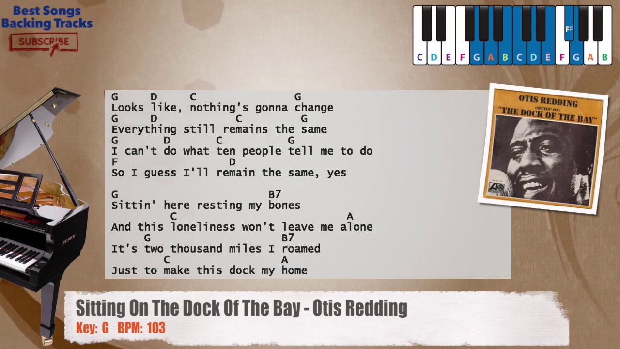  sitting on the dock of the bay otis redding piano backing track