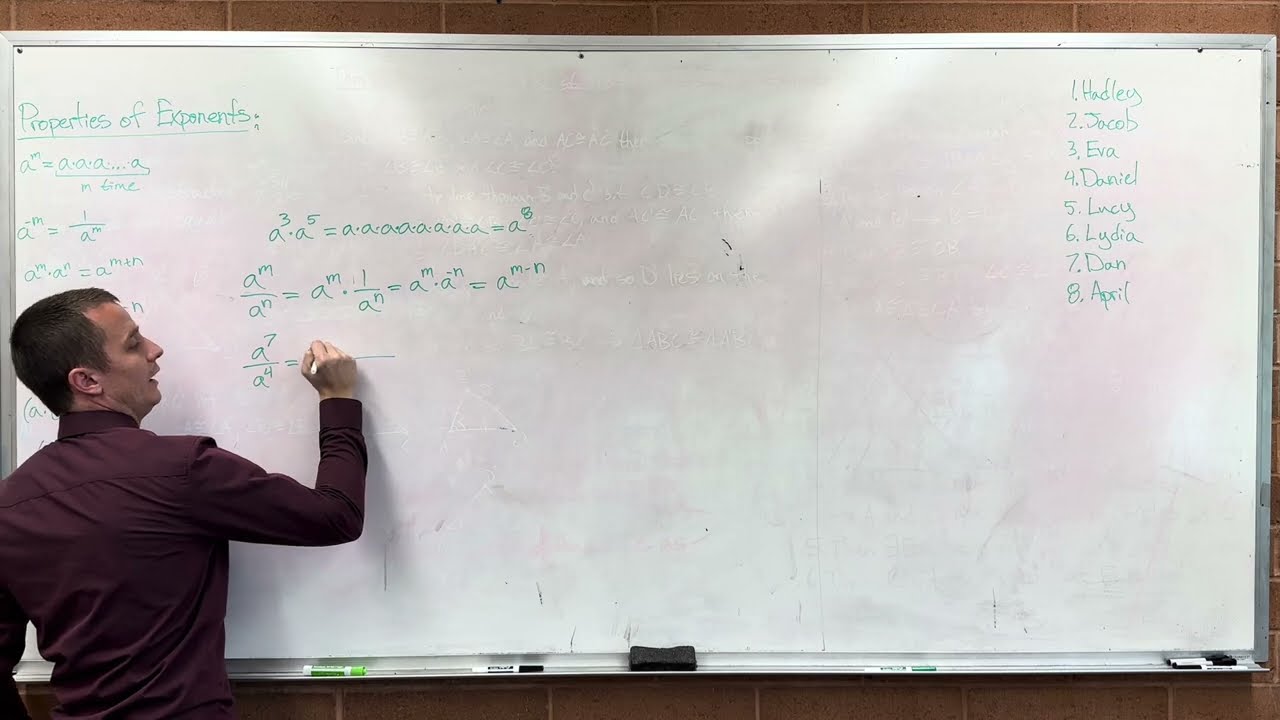 Lecture 9 (Intermediate Algebra) Properties of Exponents