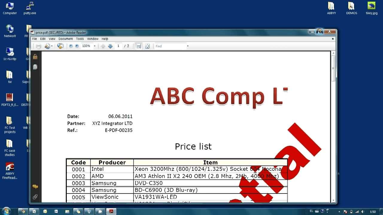How to create a password protected PDF document with watermarks