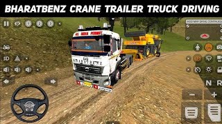 Bhart Benz Crane Trailer Truck mod For Bus Simulator Indonesia & Android iOS Gamplay  screenshot 5