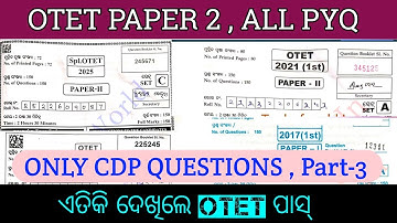 OTET PAPER 2 ALL PREVIOUS QUESTIONS // CDP QUESTIONS ANALYSIS // OTET EXAM 2025