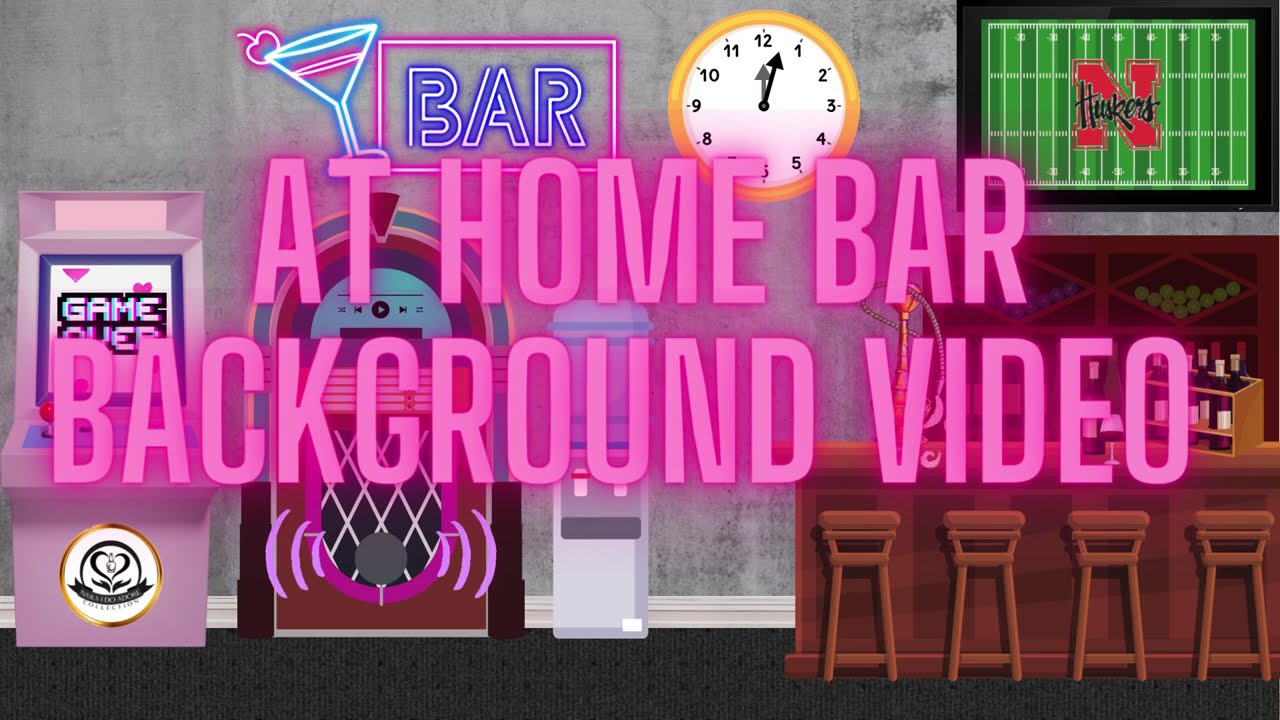 1 Hr Relaxing At Home Bar Ambiance Background Video|🏈