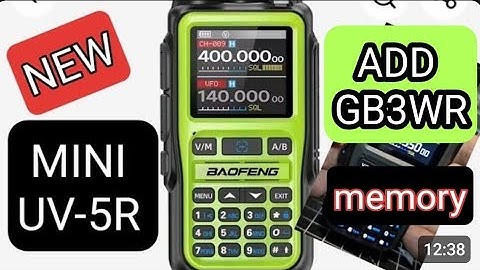 Baofeng Mini UV-5R ,  Add Repeater Memory 