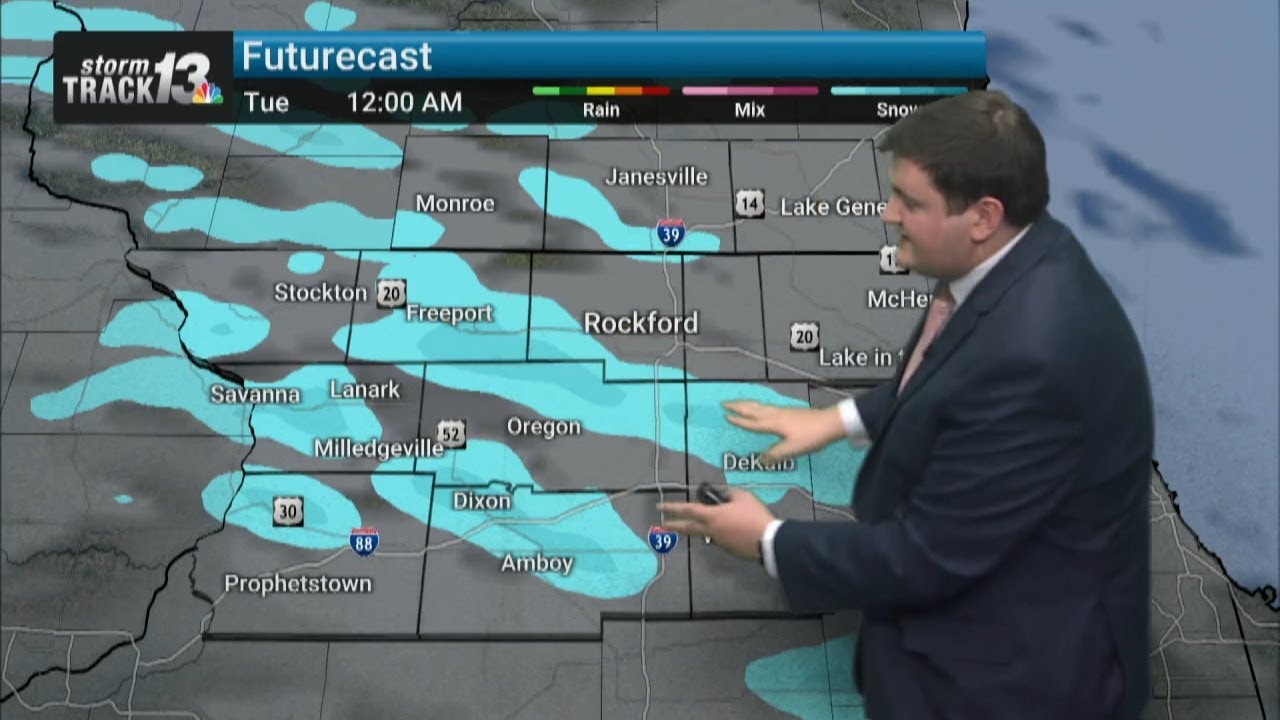 Scattered snow showers tonight - YouTube