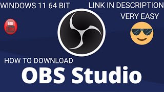 how to download obs studio in pc💫 |download link in description🤞 |windows 11👍 64 bit |