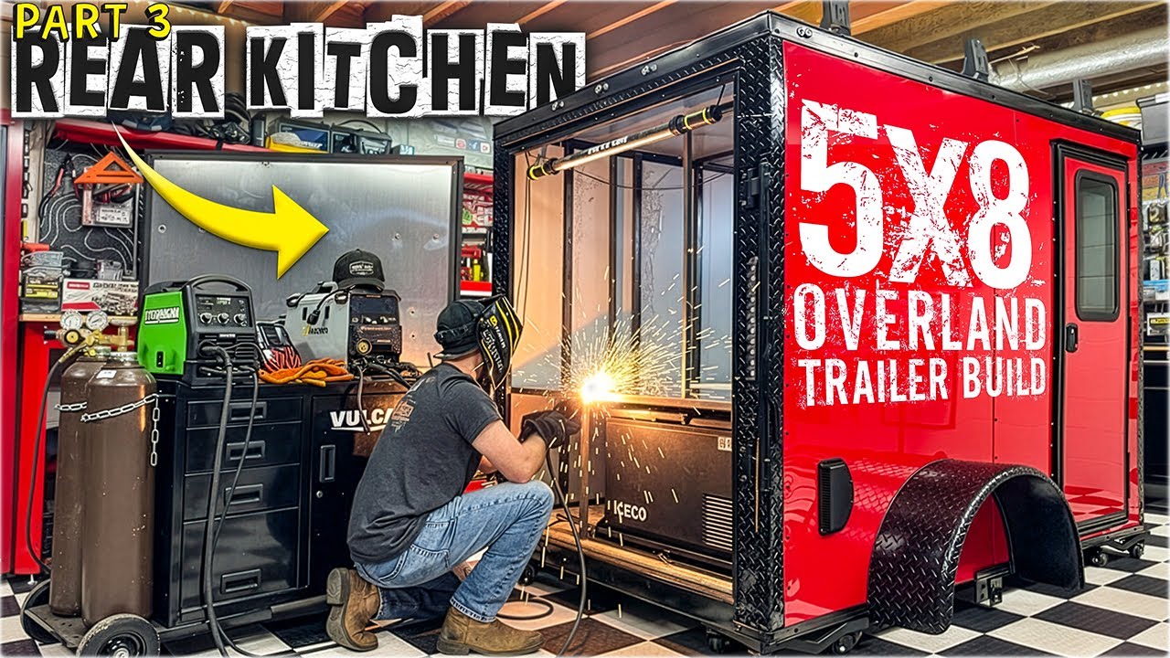 NEW 5x8 Overland Camper Build! Part 3 - Rear Kitchen Design & Fab