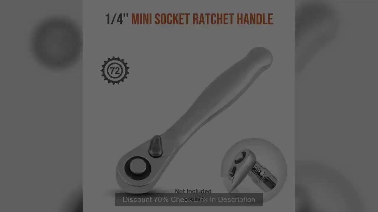 1/4 Square Ratchet Socket Head Wrench 6.35mm Screwdriver Small Mini Quick Wrench 72-tooth Socket Han