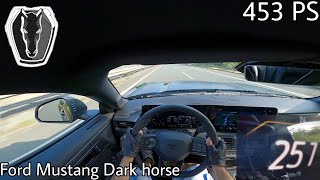 2024 Ford Mustang Dark horse 5.0 l V8 (453 PS) POV Testdrive AUTOBAHN Beschleunigung & Speed Resimi