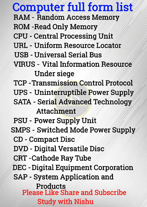 Full form of computer / related full form👍 #short # study with Nishu ️# ...