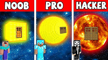 Minecraft NOOB vs PRO vs HACKER : SECRET SUN BASE in Minecraft! Animation!