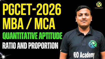 PGCET - MBA-MCA 2026 | RATIO AND PROPORTION | PGCET  2026 preparation for MBA MCA | #pgcetexam2026