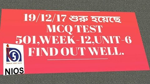 MCQ Test (coures 501,week 12,unit-7) Answers.NIOS:D.EL.ED.(19/12/17)