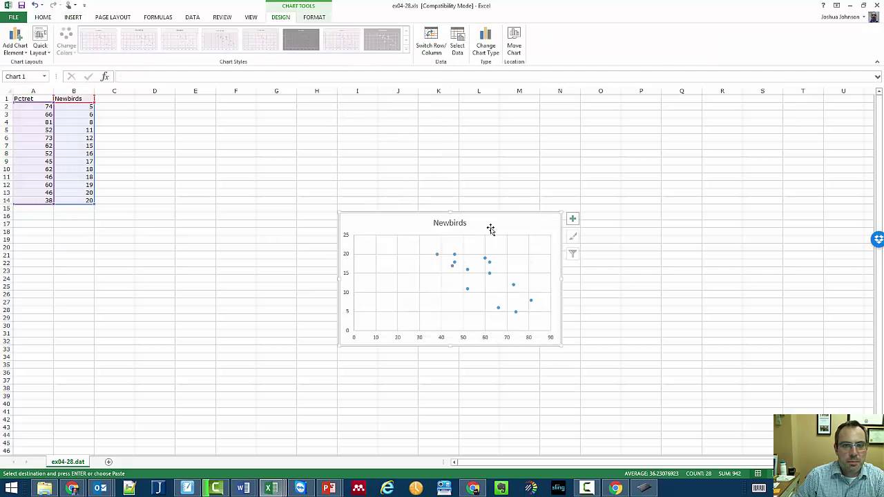 Statistics 4.4 - Correlations in Excel and Google - YouTube