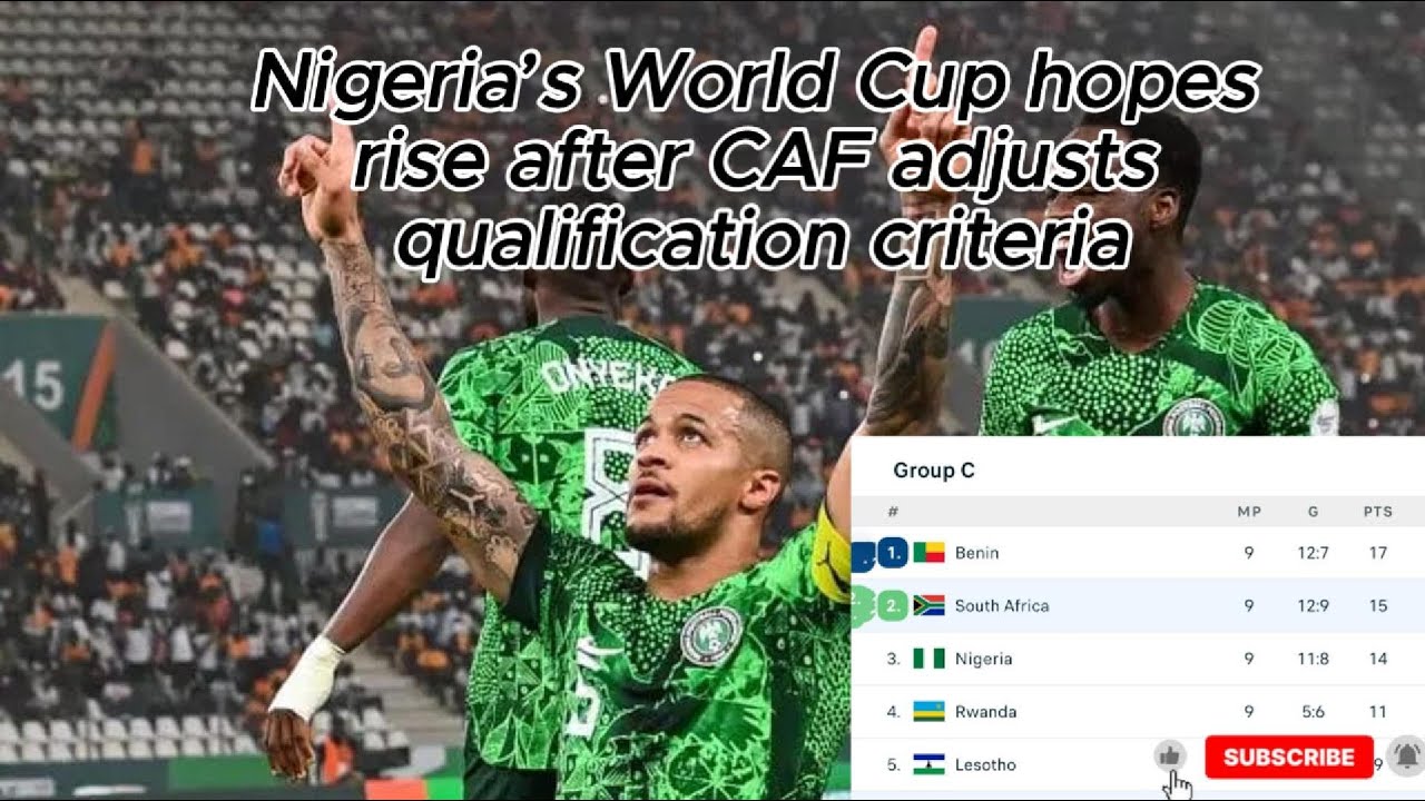 Caf Rises NIGERIA'S WORLD CUP HOPES RISE AFTER CAF ADJUST QUALIFICATION CRITERIA ...