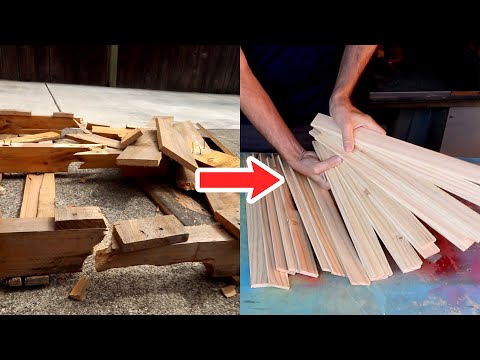 Milling boards from an old pallet, without a planer or jointer