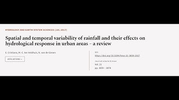 Spatial and temporal variability of rainfall and their effects on hydrological respon... | RTCL.TV
