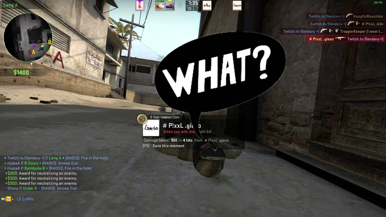CS:GO R8 Revolver Triple kill! Retarded reaction xD - YouTube