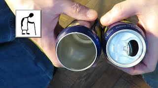 Opening lager cans with a tin opener for pin hole cameras