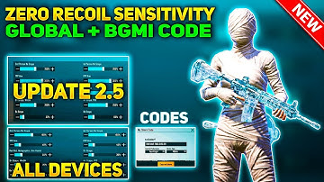 New Update 2.5 !!🔥Best Sensitivity Code + Control Setting PUBG Mobile/BGMI After Update⚡