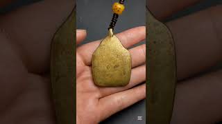Handcrafted Tibetan Kalachakra Symbol Pendant! Solid Brass &amp; Woven Cord手工打造的藏式時輪金剛符咒吊墜！純銅編織繩