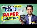 CA Foundation Maths May 2026 Paper Solution | Complete Analysis | Aman Khedia