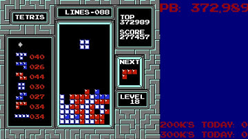 NES Tetris: 435,904 (My First Ever 400k and Second Level 19 Transition) (First PB On Video)