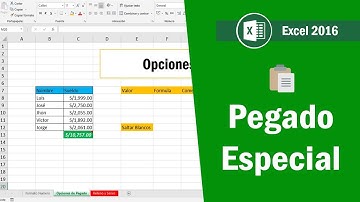 como hacer un pegado especial en excel 2016