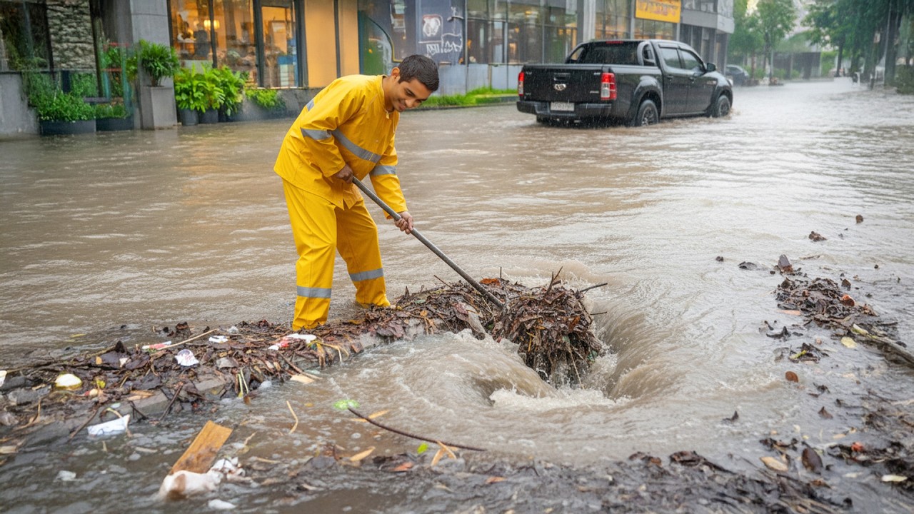 massive-drain-clog-removed-during-heavy-rainstorm-youtube