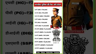 भारतीय पुलिस के रैंक और वेतन ? भारतीय पुलिस व वेतन |Indian PoliceRank andSalary#gk #shortvideo