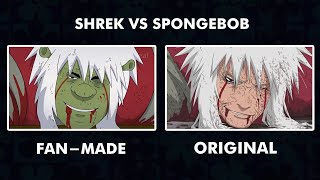 Shrek VS SpongeBob (Jiraiya vsPain) Side-By-Side comparison