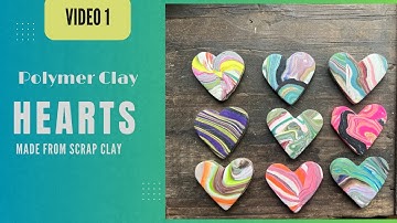Simple POLYMER CLAY Hearts Made with Scraps! How-To Video - Beginners + Valentine