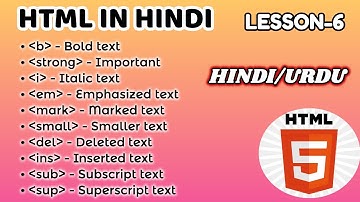 HTML Formating Elements | Lesson 6 | HTML In Hindi | You Mac