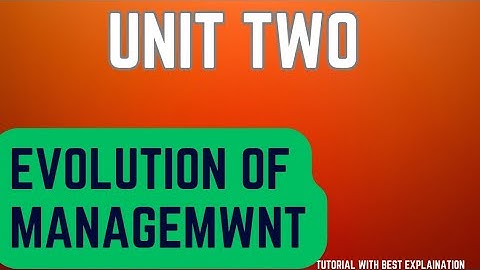 Introduction To Management Unit Two Tutorials