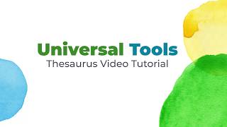 Universal Tools: Thesaurus