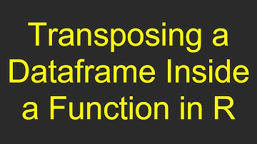 Transposing a Dataframe Inside a Function in R