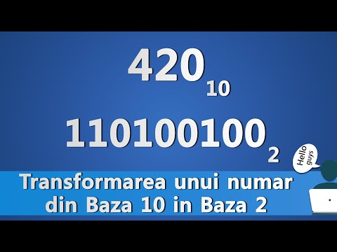 Transformarea unui numar din Baza 10 in Baza 2 in C++