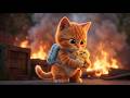 Kitten Saves Baby Chick From Burning Fire 🐱🐥🔥 Emotional Rescue Story for Kids ❤️✨
