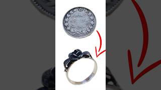 Simple steps to turn an old coin into a flower ring #ringmaking #ringlovers #handmaderings