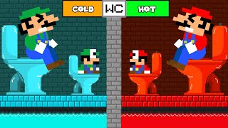 Toilet Prank: Team Mario and Team Luigi Hot vs Cold Challenge Toilet | Game Animation