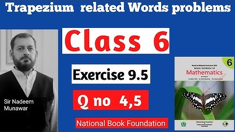 Class 6 Exercise 9.5 Q no 4 ,5  Ex 9.5 how find area of trapezium Urdu Hindi NBF Math Sir Nadeem