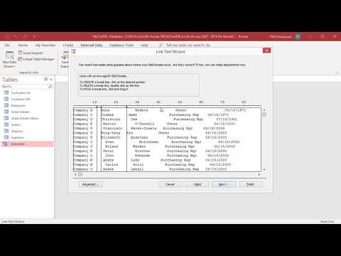 How to Link a Fixed width Text file to a Table in MS Access - Office 365
