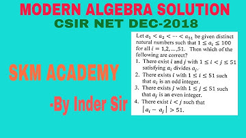 Modren Algebra CSIR NET Dec-2018;Code-A,Q-83;Code-B,Q-87;Code-C,Q-90