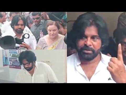 Pawan Kalyan backslashu0026 His Wife Casts Vote In Mangalagiri | AP Assembly Elections 2024 | IndiaGlitz Telugu - IGTELUGU