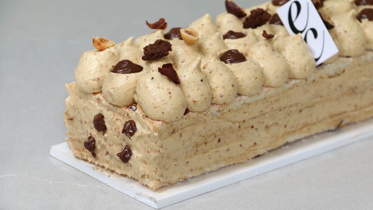 Tarta Dacquoise de Praline y Chocolate / Praline and Chocolate Dacquoise Cake