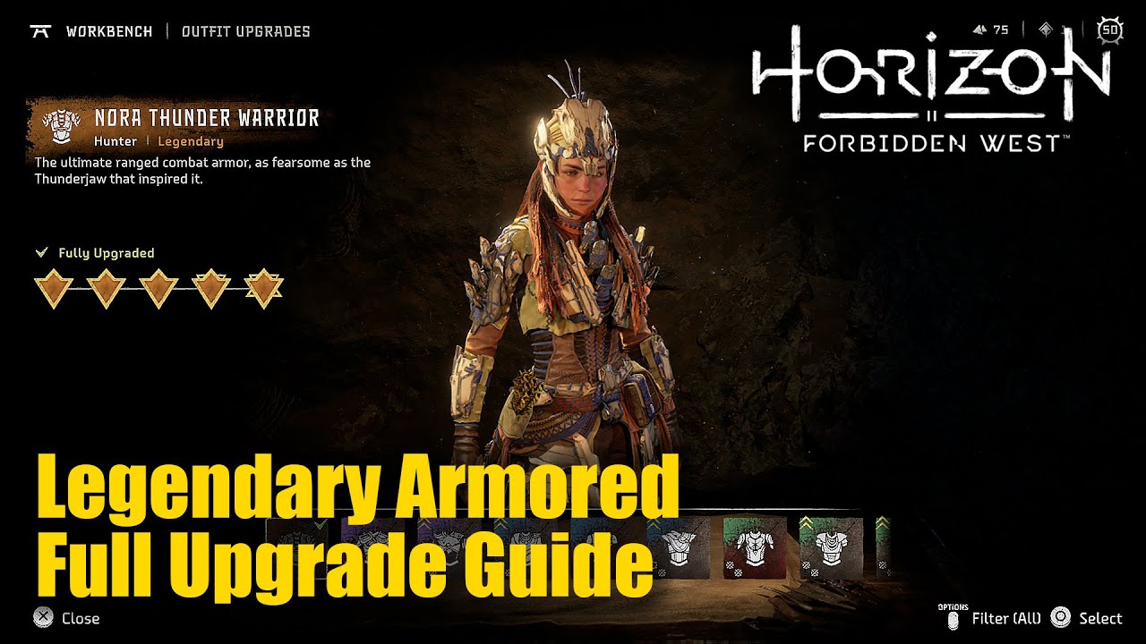 Horizon Forbidden West Hunter Outfit Nora Thunder Warrior Legendary Armored Full Upgrade
