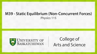 Experiment M39: Static Equilibrium (Non-Concurrent Forces)
