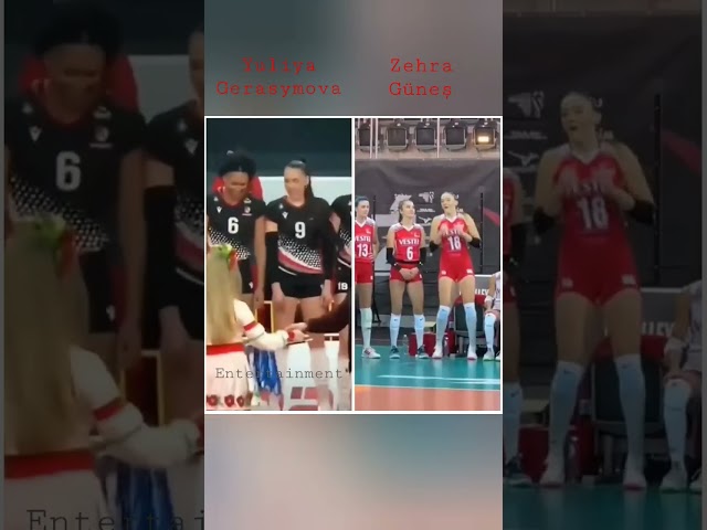 Yuliya Gerasymova and Zehra Güneş #volleyball #shorts #youtubeshorts #fyp #tiktok #like #zehragüneş class=