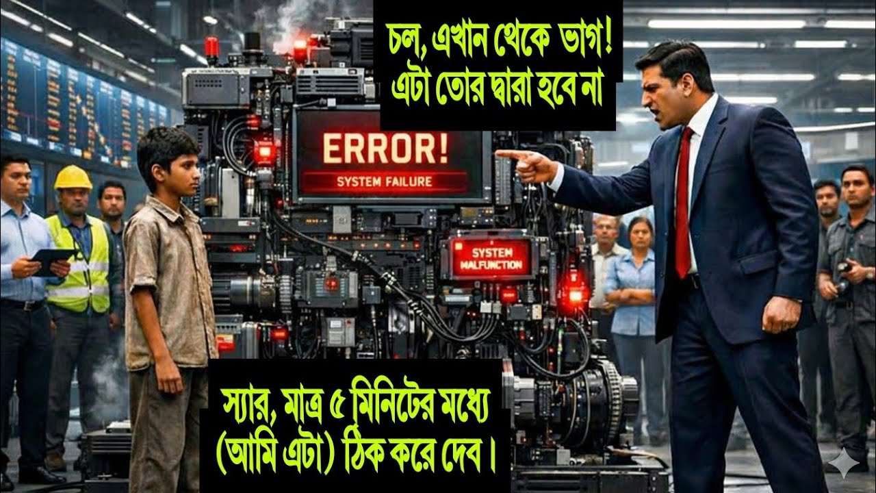 দরিদ্র ছেলেটি বলল আমি ৫ মিনিটের মধ্যে এটা ঠিক করে দেব। ধনী লোকটি বলল - তোমাকে ১ কোটি টাকা দেব।